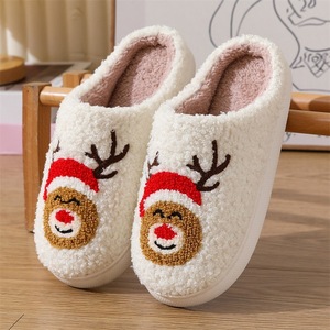 Pantuflas de Felpa con Estampado de Animales Lindos Antideslizantes al por Mayor <span class=keywords><strong>para</strong></span> Mujer, Pantuflas de Invierno Kawaii <span class=keywords><strong>para</strong></span> el Hogar, Pantuflas Femeninas Suaves y Peludas - Product Image 1