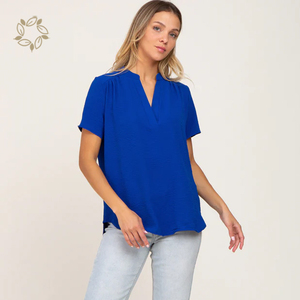 Chemisier de grossesse à manches courtes, col en v, t-shirt de grossesse en <span class=keywords><strong>coton</strong></span> biologique, Top d'allaitement, <span class=keywords><strong>Blouse</strong></span> de maternité en lin - Product Image 6