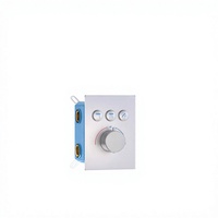 Système de douche thermostatique Homedec 2-en-1 avec pommeau de douche LED à effet pluie/cascade, fixation au plafond et douchette à main, finition nickel brossé