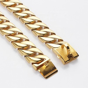 Collar de Acero Inoxidable Dorado de 32 mm para Perro, Collar de Acero de Titanio para Mascotas, Accesorio para Perros Grandes y Agresivos, Collar Duradero - Product Image 6
