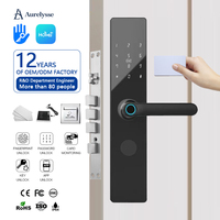 Aurelysse Nouveau Système de Serrure d'Hôtel Intelligent à Empreinte Digitale, Carte RFID et Mot de Passe TTlock, Poignée de Porte Électronique CE FCC ROHS