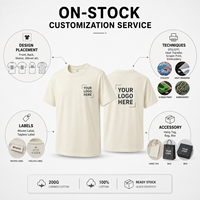 T-shirt vierge 100 % coton peigné 200 g/m² de qualité supérieure pour homme, coupe classique, impression de logo personnalisée DTG DTF, vente en gros