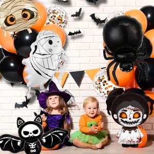 7 Globos de Halloween con Formas de Araña, Murciélago y Fantasma, de Material Metalizado, para Decoraciones de Fiesta de Cumpleaños, Baby Shower y Halloween - Product Image 3