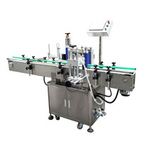 Machine d'étiquetage automatique électrique pour bouteilles et bocaux ronds avec moteur PLC, cartons d'emballage en bois