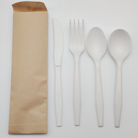 Ensemble de couverts de qualité supérieure, écologiques, CPLA, biodégradable, compostable, cuillère, fourchette, couteau