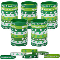 Vente en gros en stock Happy 100% Lucky Clover Bracelet en silicone Festival Lucky Clover Design Bracelet imprimé doux