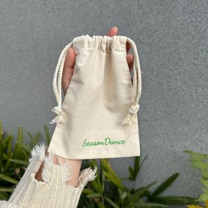 Factory Price Customized Organic Cotton Bag Small Cotton Canvas <b>Drawstring</b> <b>Pouch</b> - Product Image 3