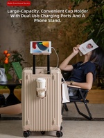 Valise à roulettes extensible grande capacité à ouverture latérale, avec serrure TSA, USB et antibactérienne, ensemble de bagages renforcés