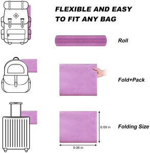 यात्रा योग चटाई-Foldable 1/16 इंच पतली गर्म योग चटाई गैर पर्ची पसीना शोषक फिटनेस और व्यायाम चटाई के लिए योग - Product Image 6