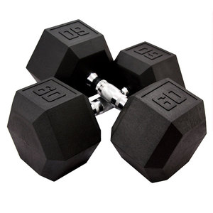 Phòng tập thể dục chuyên nghiệp điện thiết bị đào tạo bán buôn tùy chỉnh HEX quả tạ Set gang với lớp phủ cao su trọng lượng miễn phí quả tạ - Product Image 4