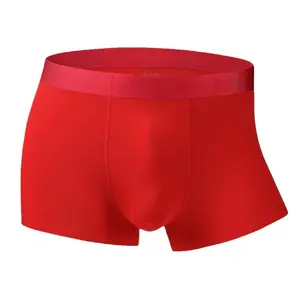 Celana dalam pria merah untuk tahun kelahiran 60 hitungan modal katun mulus pakaian dalam stok selangkangan bernapas grosir