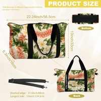 Sac de voyage pliable personnalisé avec imprimé Hawaï Puakenikeni pour le shopping, les voyages, le transport quotidien et les programmes d'étiquetage privé