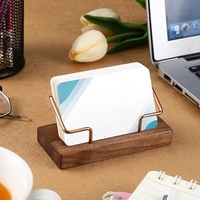 Porte-cartes de visite en bois 2 pièces pour bureau Fashion Design Desktop Business Card Manager