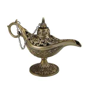 Spielzeug für Heimdekoration Ornamente Legende Ausgehöhlte Märchen Aladdin Wunderlampe Teekanne <span class=keywords><strong>Genie</strong></span>-Lampe Vintage Retro - Product Image 3