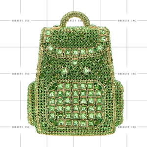 Sac à dos chic pour femme, pochette à strass, sac de soirée de luxe en cristal, sac à main pour mariage, cocktail, bal de promo avec bandoulière chaîne - Product Image 3