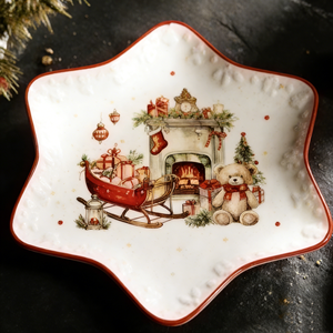 Plat étoile En Faïence Pottery Barn - Rouge - Grès - Vintage