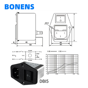 DBI5 1A 3A 6A 10A AC ตัวกรองพลังงาน IEC ซ็อกเก็ตตัวกรองผ่านต่ำลู่วิ่งตัวกรอง EMI เฟสเดียว - Product Image 5