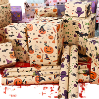Rouleau de papier cadeau Halloween : Citrouille, fantôme, crâne – Idéal pour emballer les cadeaux, boîtes, artisanat, bricolage, fleuriste, enfants – Vente en gros