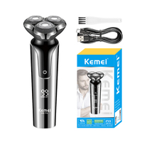 Rasoir Électrique KEMEI Km-774 à Trois Têtes Flottantes 360° 3D pour Homme, Affichage LCD 4W, Haute Vitesse, Qualité Supérieure