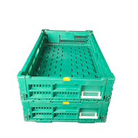 Conteneur pliable en plastique et en maille PP robuste avec conception ventilée pour boîtes de rangement de fruits et légumes