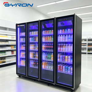 Vitrine réfrigérée verticale de luxe, armoire de présentation commerciale à 4 portes vitrées, pour supermarchés et hypermarchés - Product Image 1