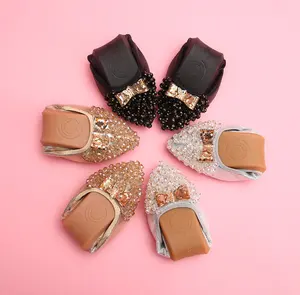 欧式钻石平跟鞋滑舒适柔软舞蹈鞋女式服装鞋子