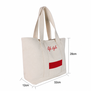 Customized Solid Color <b>Medium</b> Oversized Cotton Canvas Handled Tote <b>Bag</b> Active Lifestyle Sporty Weekend Shopping <b>Bag</b> for Gym - Product Image 2