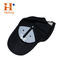 Vente en gros Casquette de baseball en coton noir à bord incurvé Logo personnalisé motif de broderie Casquette de sport à la mode Protection solaire