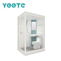 Module de salle de bain préfabriqué YEETE - Unité de salle de bain intégrée tout-en-un avec receveur en céramique et porte battante pour projets hôteliers et d'appartements