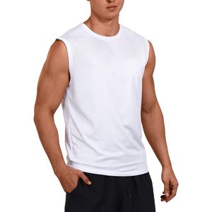 T-shirts en gros de polyester de gymnase athlétique d'entraînement sans manches 100 pour des hommes T-shirts élégants en vrac plaine - Product Image 6