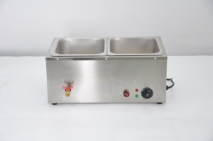 Baño María Eléctrico de Encimera con 2 Recipientes, Calentador de Alimentos Comercial con Alarma de Protección Contra Quemaduras en Seco, Máquina de Calentamiento de Alimentos de Acero Inoxidable - Product Image 2