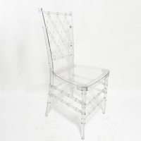 Chaises de mariage Chiavari en résine acrylique transparente, durables, pour événements extérieurs, empilables, vente en gros d'usine