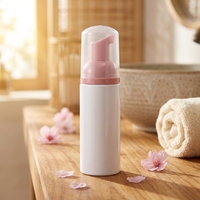 50ml 60ml plastique vide soins de la peau mousse pompe bouteille rose vert nettoyant pour le visage bouteille en plastique savon liquide bouteille
