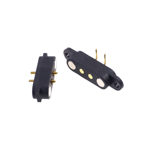 2-poliger magnetischer Pogo-Pin-Anschluss Schwarz Farbe 2,5mm Abstand 2A Nennstrom Stecker-Buchse-Ohr für LED-Signal übertragung auf der Leiterplatte - Product Image 2