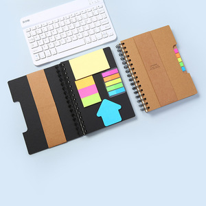 Cahier de notes à spirale avec logo personnalisé et notes autocollantes et onglets d'indice de couleur Ensemble de bloc-notes de bureau éco-kraft pour cadeaux promotionnels - Product Image 2