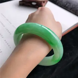 Myanmar Jade Natuurlijke Ijzige Vliegende Zon Groene Ring Jade Armband Dames