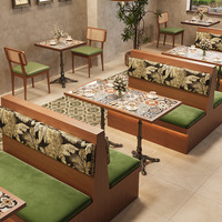 Ensemble de banquettes murales modernes pour restaurants occidentaux, cafés, pâtisseries et hôtels, en bois massif, écologique et durable
