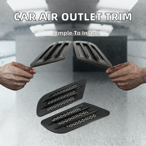 Accesorios Exteriores para Automóviles, Cubierta para Salida de Aire Trasera, Tira Decorativa de Material ABS, Negro/Plateado/Fibra de Carbono Negra, 2 Piezas, Universal - Product Image 2