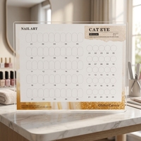 Présentoir pour Nail Art Effet Œil de Chat en Acrylique, Nuancier de 50 Couleurs Scintillantes pour Salon