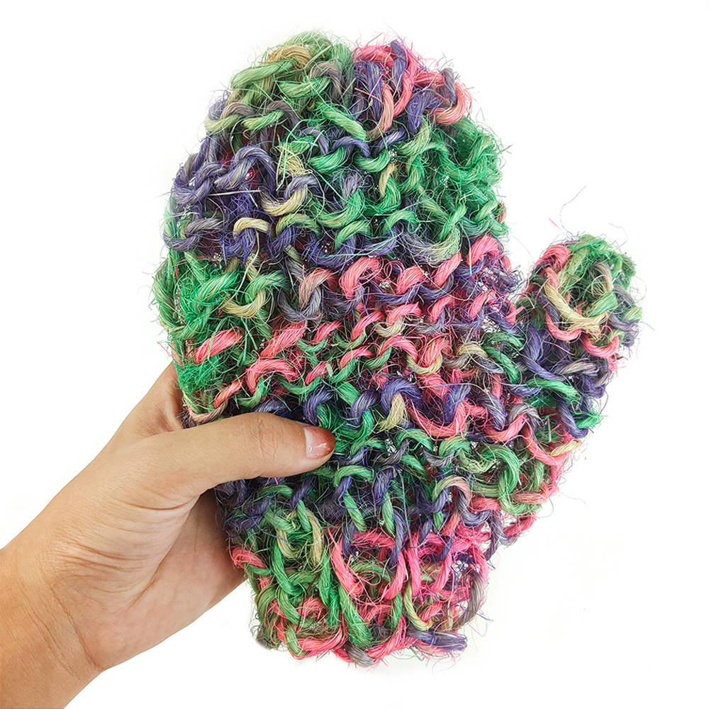 Натуральные экологически чистые аксессуары для душа Радужная отшелушивающая Массажная перчатка из конопли