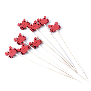 Palitos <span class=keywords><strong>de</strong></span> fruta desechables <span class=keywords><strong>de</strong></span> madera natural 9cm <span class=keywords><strong>cangrejo</strong></span> rojo <span class=keywords><strong>de</strong></span> bambú para acampar - Product Image 6