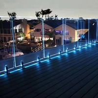 HIMOWAY Luminaires LED Nouveau Design Acier Inoxydable Garde-corps en Verre Sans Cadre Garde-corps à Spigots en Verre