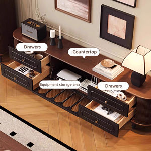 הבציר אגוזי ארון אחסון עץ תצוגה רהיטים יוקרה עץ טלוויזיה סלון סלון טלוויזיה עומד זול - Product Image 3