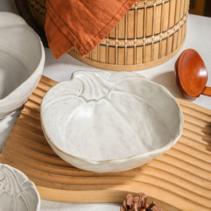 Bol en céramique blanc en forme de <span class=keywords><strong>citrouille</strong></span>, multi-usages, pour petit-déjeuner, flocons d'avoine, salade, soupe, bol décoratif pour la cuisine, pour un usage quotidien - Product Image 2