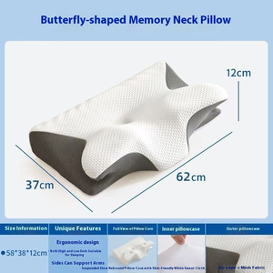 Oreiller ergonomique en mousse à mémoire de forme L Butterfly, soutien cervical profilé, soulagement orthopédique de la douleur, pour dormeurs latéraux - Product Image 6