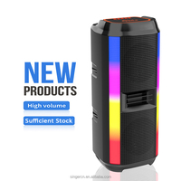 ZQS42101 Nouvelle enceinte tour de karaoké sans fil Bluetooth avec double woofer stéréo de 4 pouces, éclairage RGB, basses HIFI, pour fêtes en extérieur