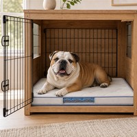 Tapis de couchage rafraîchissant en silicone pour cage à chien avec dessus rembourré, base antidérapante et fenêtre latérale transparente pour grandes cages domestiques et de voyage