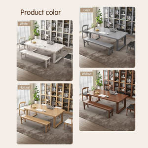 Hiện Đại Nhà Văn Phòng Sang Trọng Kích Thước Lớn Rắn Gỗ Bàn Ăn Ghế Đặt Dày Nghiên Cứu Máy Tính Bàn Ghế Băng Ghế Dự Bị Cho 6 Người - Product Image 6