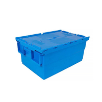 Vente flash : caisses en plastique de logistique de haute qualité 60*40*32cm, réutilisables, avec couvercle attaché, empilables, pour le stockage