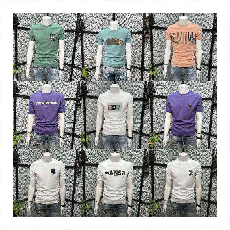 Wholesale custom design printing surplus stock lot garments combed cotton t shirt with cheap price.